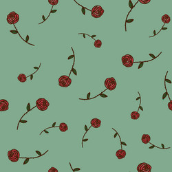 Roses seamless pattern sketch design elements vector