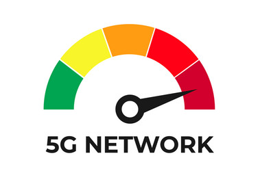 5g network internet speed with speedometer concept vector image