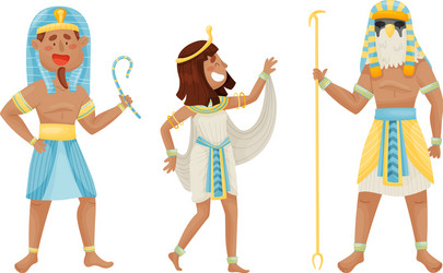 egyptian pharaoh and deities wearing antique Vector Image