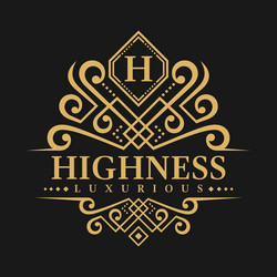 Elegant Letter H Logo - Royal Monogram Vector Image