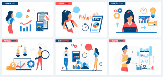 Finance Analytics Data Report Set vector image