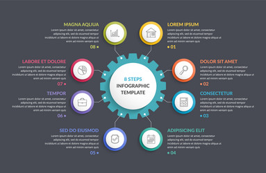 infographic template with gear vector