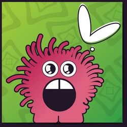 monster with heart on abstract color background vector image