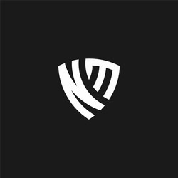 Nm monogram logo with a sharp shield style Vector Image
