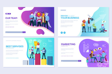 set of website and mobile development vector image