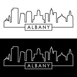 albany skyline linear style editable file vector