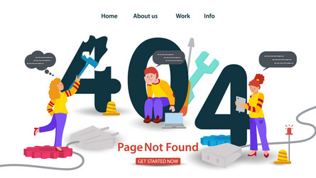 banner oops 404 error page not found internet vector image