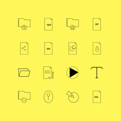 files and folders linear icon set simple outline vector image