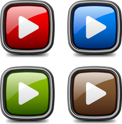 Glossy media play buttons vector