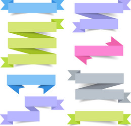 ribbon set with colorful design element vector image