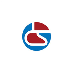 cs and sc creative initial based letter vector image