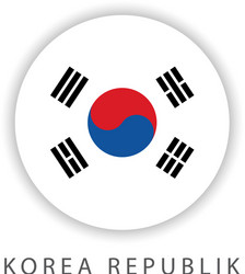 Korea republic circle flag template design vector