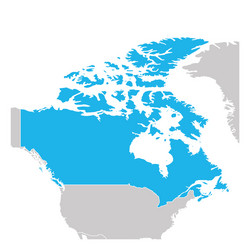map canada green highlighted with neighbor Vector Image