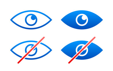 See and unsee eyes icon set hide unhide Royalty Free Vector