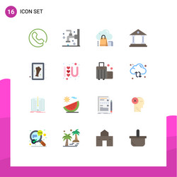 16 universal flat colors set for web and mobile vector image