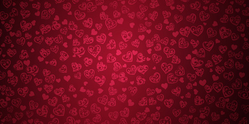 Background big and small hearts vector