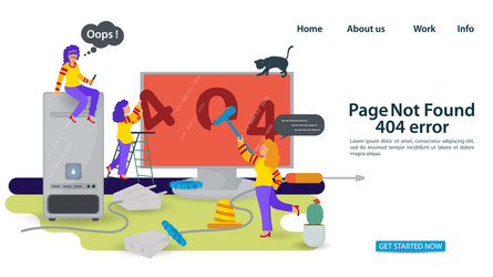 banner oops 404 error page not found internet vector image