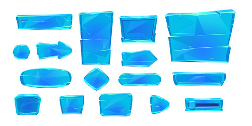 Frozen Game UI Buttons vector image
