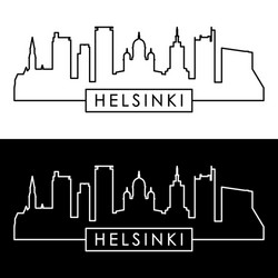 helsinki skyline linear style editable file vector