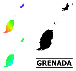 Lowpoly spectral colored map of grenada islands vector