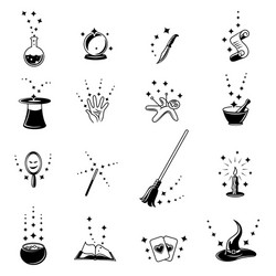 Magic icons in line style Royalty Free Vector Image