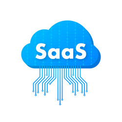 saas - software as a service cloud device vector image