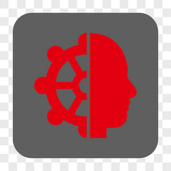 intellect rounded square button vector image
