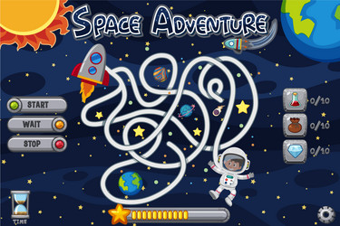 puzzle game template with man in space vector image