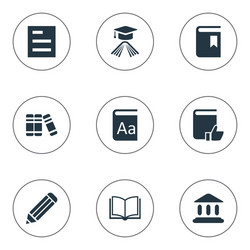 set of simple reading icons vector image