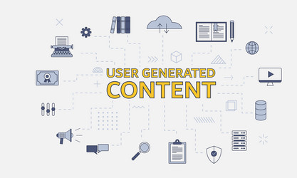 Ugc user generated content concept with icon set vector