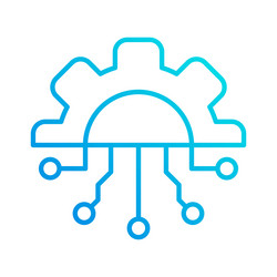circuit system automation gradient outline icon vector image