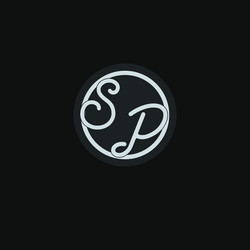 initials sp logo monogram with simple circle line vector image