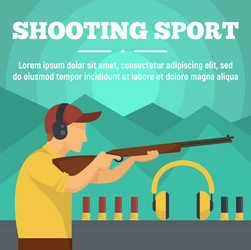 shooting sport concept banner flat style vector