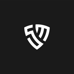 Sn monogram logo with shield shape design template