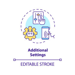 2d customizable additional settings line icon vector image