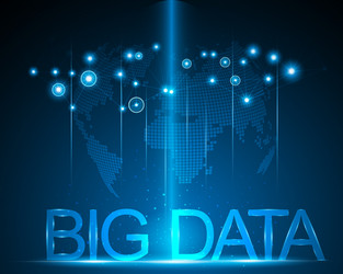 big data concept and world map with internet vector image