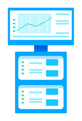 computer monitor with charts and information set vector image