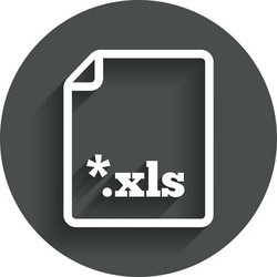 Excel file document icon download xls button vector