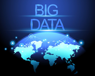big data concept and world map with connection vector image