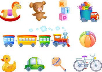 Cute Toy Collection for Kids Vector Image