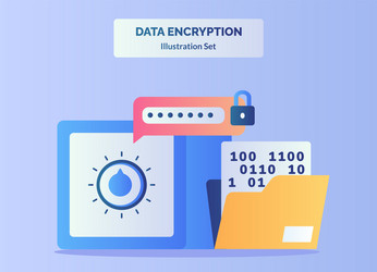 data encryption set input password to unlock vector image