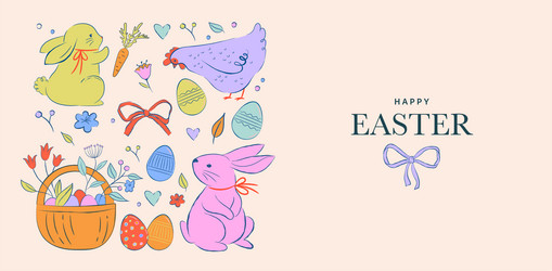 easter design hand drawn sweet Vector Image
