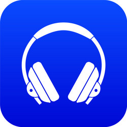 Headphone icon digital blue vector