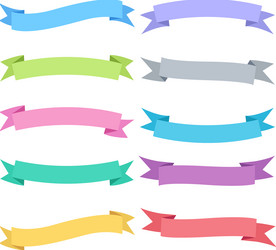 ribbon set with colorful design element vector image