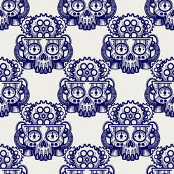 Robot Skull with Gears Pattern vector image