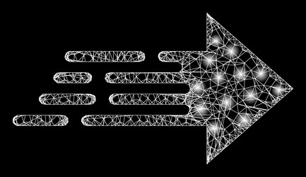 Shiny net mesh express movement arrow vector