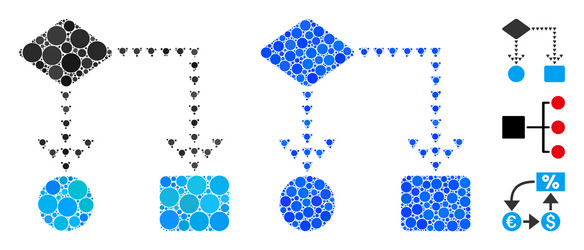 algorithm flowchart mosaic icon circle dots vector image