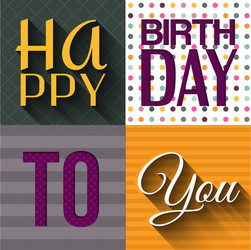 birthday card with wishes text in retro design vector