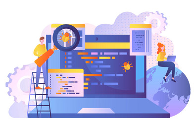 Code Review and Verification vector image