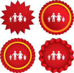 Complete family with two children sign icon vector